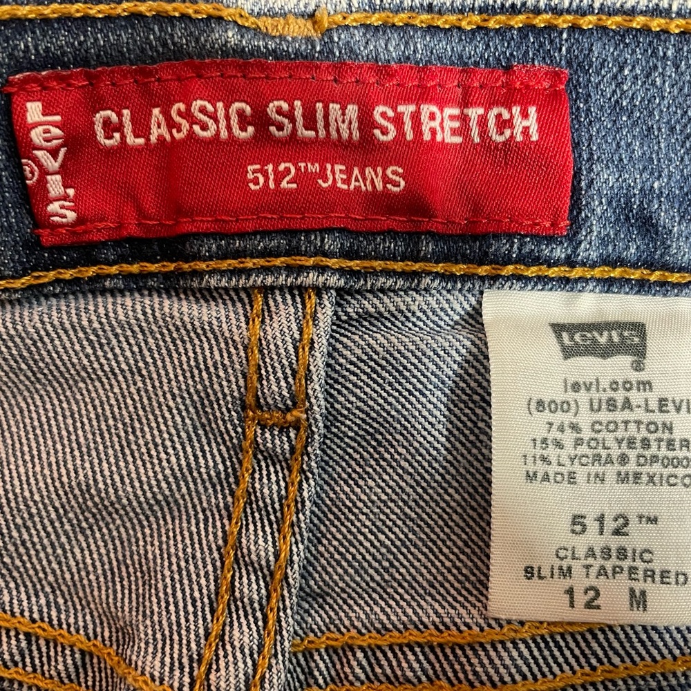 Women's Levi's 512 Classic Slim Stretch Denim Jeans Size 12: 29.5 Inseam Tapered - Picture 4 of 4